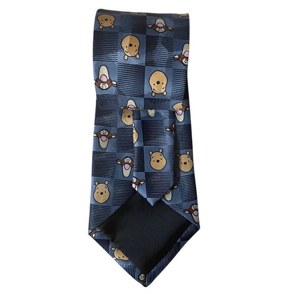 Vintage 1990s Winnie the Pooh Tie | Disney 100 Acre Collection, Navy Blue Silk - Picture 2 of 4